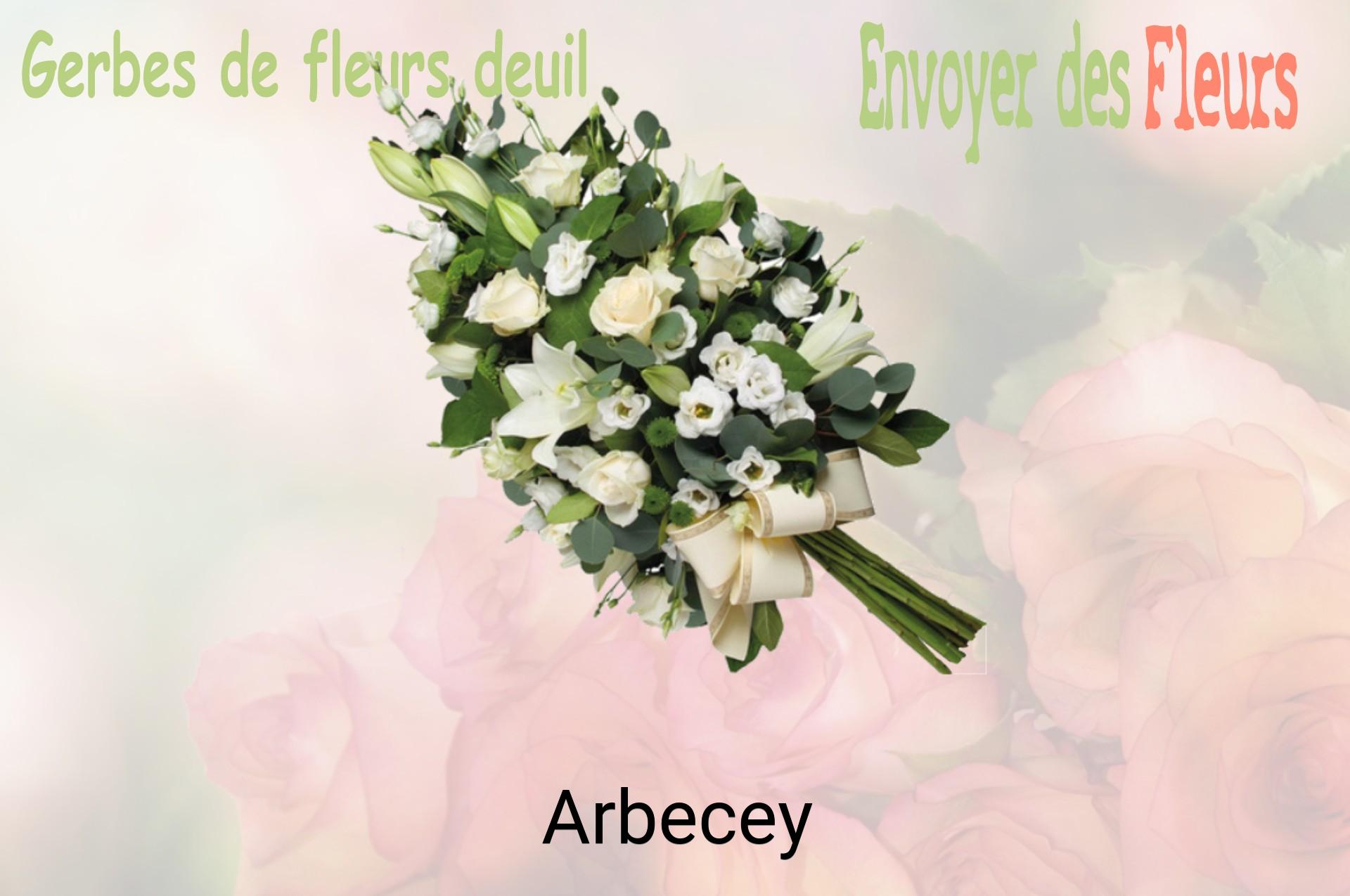 Gerbe de fleurs de deuil livrée à Arbecey